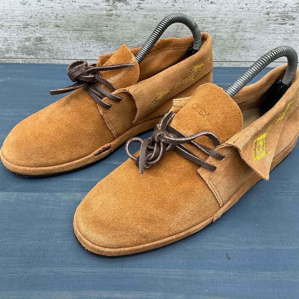 Obey Propaganda X General Surplus Brown Suede Leather Moccasin Shoes Size 9
